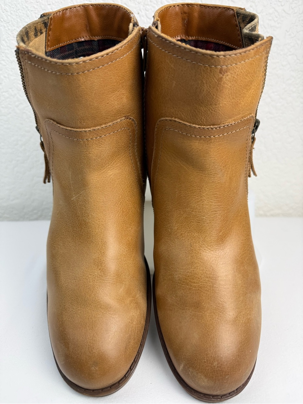 Comfortiva | Leather Ankle Booties | Leopard Zip Accent | 9W - Picture 2 of 13